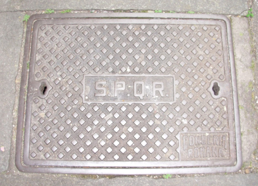 SPQR on manhole covers
